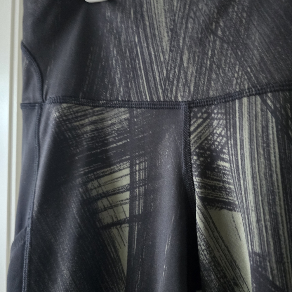 Lululemon Fresh Mesh Run Crop Leggings Sz4 Wind Chill Fatigue Green Blck Pockets - Picture 12 of 16